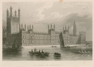 The Houses of Parliament, Palace of Westminster, London by English School