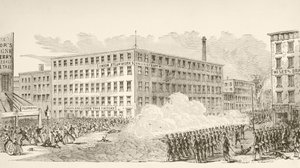 The Incident in Second Avenue during the New York Draft Riots in July 1863 by English School