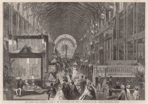 The International Exhibition; View of the Nave Looking East by English School