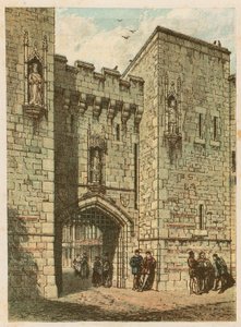The International Health Exhibition at South Kensington, 1884: an old English gateway by English School