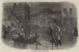 The Inundation at Lyons by English School