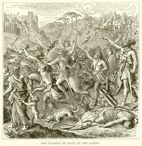 The Invasion of Italy by the Cimbri by English School