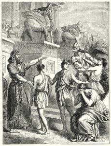 The Jews in Babylon (engraving) by English School