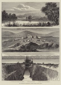 The Kimberley Waterworks, Diamond Fields, South Africa (engraving) by English School