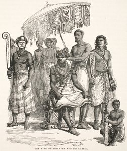 The King of Ashantee and his guards by English School