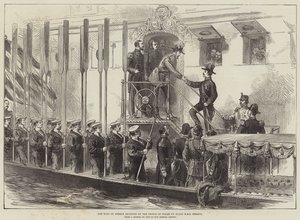 The King of Greece received by the Prince of Wales on Board HMS Serapis