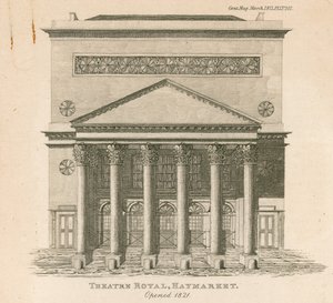 The Kings Theatre, Haymarket, London, opened in 1821 by English School