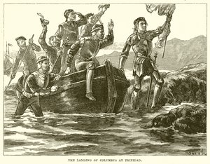 The Landing of Columbus at Trinidad by English School