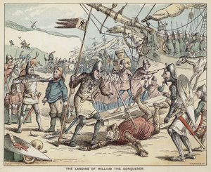 The Landing of William the Conqueror by English School