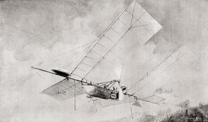 The Langley Aerodrome Flying Machine in Flight in the 19th Century. From The Strand Magazine Published 1897. by English School