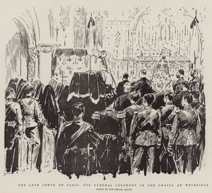 The Late Comte de Paris, the Funeral Ceremony in the Chapel at Weybridge by English School
