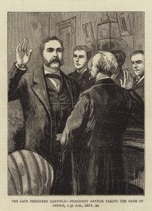 The Late President Garfield, President Arthur taking the Oath of Office by English School