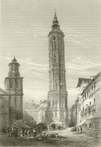 The Leaning Tower, Saragossa by English School