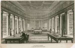 The Library of the London Institution, Finsbury Circus, London by English School