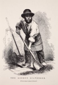 The London Scavenger, after a daguerreotype by Richard Beard, illustration from London Labour and London Poor by Henry Mayhew, pub. 1862 by English School