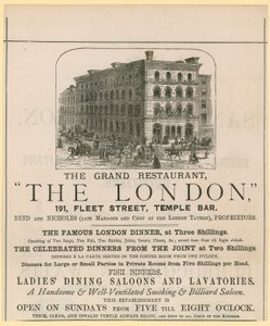 The London, Restaurant, 191 Fleet Street, Temple Bar by English School