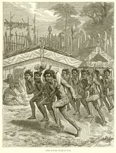 The Maori War-Dance by English School