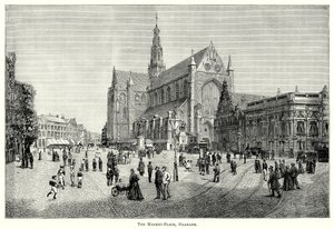 The Market-Place, Haarlem by English School