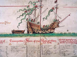 The Mary Rose, from the Anthony Roll by English School