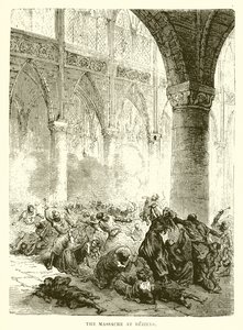 The Massacre at Beziers by English School