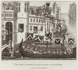 The Men of Ghent Assault the Earl of Flanders in Dendremonde by English School