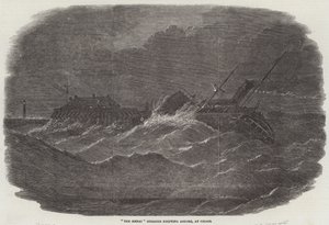 The Menai Steamer drifting Ashore, at Calais by English School