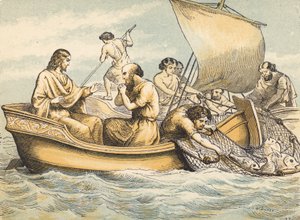 The Miraculous Draught of Fishes by English School