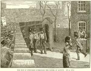 The Mob of Spenceans summoning the Tower of London by English School