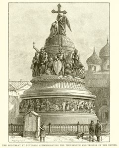 The Monument at Novgorod Commemorating the Thousandth Anniversary of the Empire, 1862 by English School