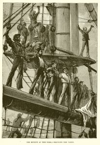 The Mutiny at the Nore;--Manning the Yards by English School