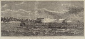 The New Fort near Sandy Hook, at the Entrance to the Bay of New York by English School