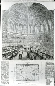 The New Reading-Room, British Museum, published in The Illustrated London News, May 9 1857 by English School