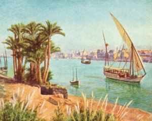 The Nile, View near Cairo by English School