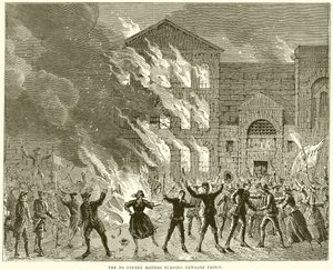 The No Popery Rioters burning Newgate Prison by English School