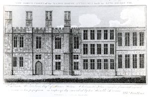 The North Front of the Manor House at Chelsea built by King Henry VIII, engraved by J. Barlow, an illustration in A Historical and Topographical Account of Chelsea and its Environs by Thomas Faulkner by English School