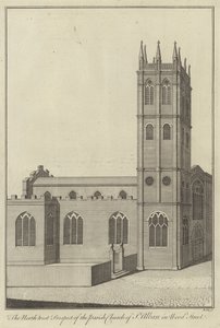 The North West Prospect of the Parish Church of St Alban in Wood Street, London