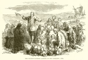 The Pilgrim Fathers landing in New England, 1660