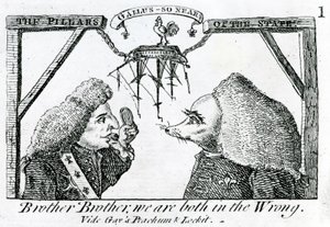 The Pillars of the State, circa 1756 by English School