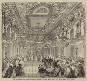 The Polonaise by the Prince and Princess Frederick-William in the White Hall of the Royal Palace, Berlin by English School