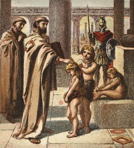 The Pope and the Saxon Children by English School