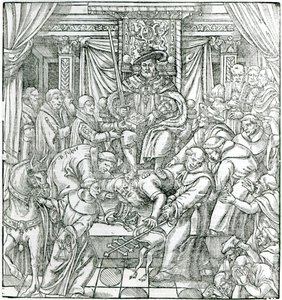 The Pope suppressed by King Henry VIII, 1534 by English School