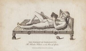 The Portrait of Perkasanund, the Hindu Fakeer, on his Bed of Spikes by English School