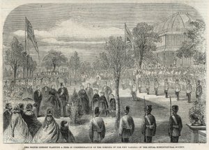 The Prince Consort Planting a Tree in Commemoration of the Opening of the New Gardens of the Royal Horticultural Society by English School