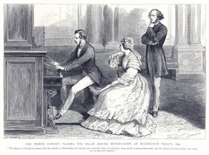The Prince Consort Playing the Organ Before Mendelssohn at Buckingham Palace, 1842 by English School