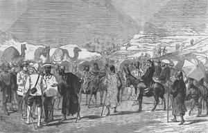 The Prince of Wales and his party at the pyramids