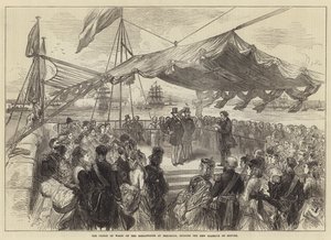 The Prince of Wales on the Breakwater at Holyhead, opening the New Harbour of Refuge