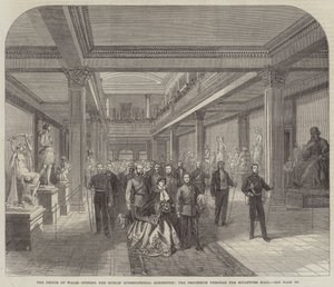 The Prince of Wales opening the Dublin International Exhibition, the Procession through the Sculpture Hall by English School