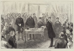 The Prince of Wales opening the Royal College of Music (engraving) by English School