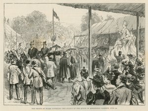 The Prince of Wales Unveiling the Statue of the Queen in Kensington Gardens by English School
