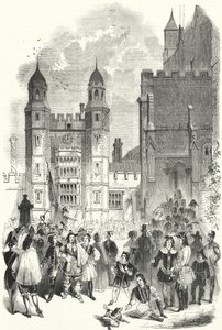 The Quadrangle of Eton College on the morning of the Montem by English School